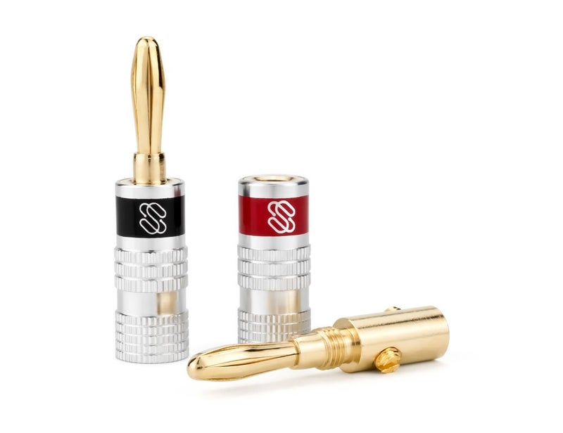 Sewell Silverback Banana Plugs, 24k Gold Dual Screw Lock Speaker Connector, 12 Pairs - Image 3